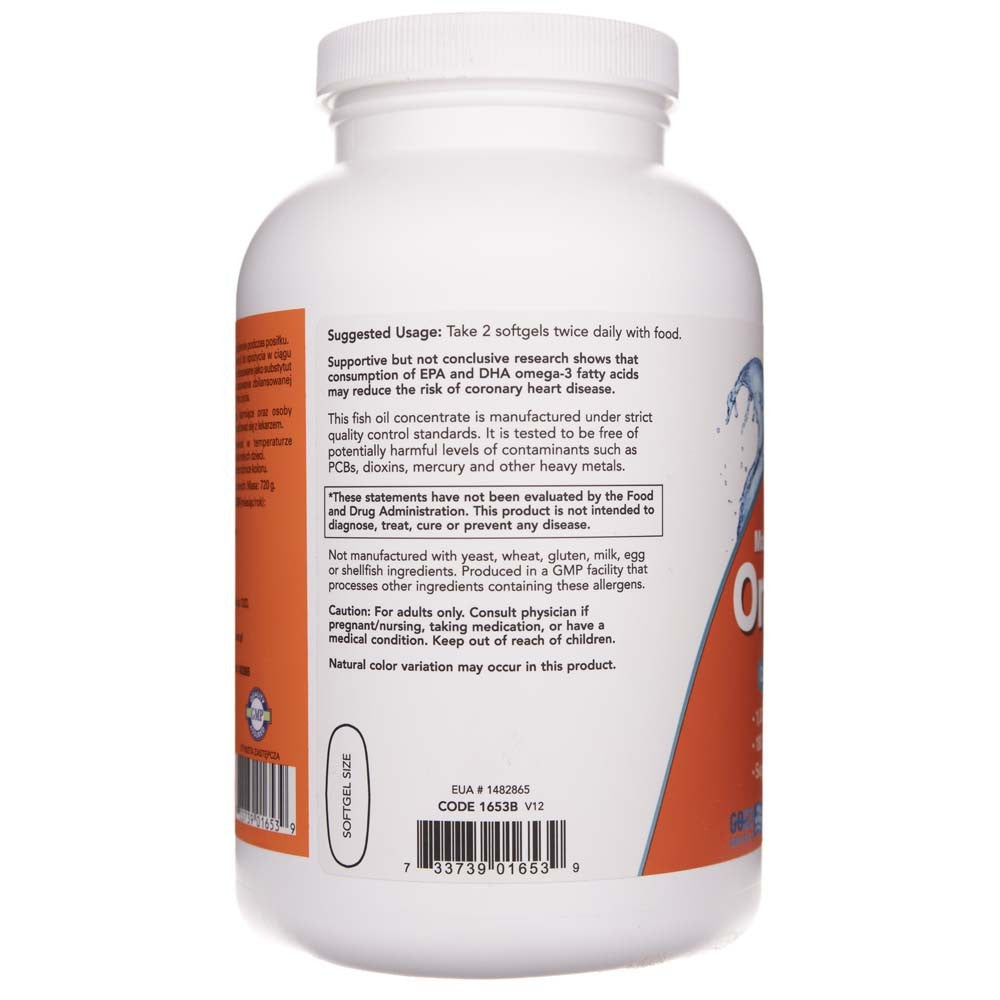 Now Foods Omega-3, 180 EPA / 120 DHA - 500 pehmekapslit