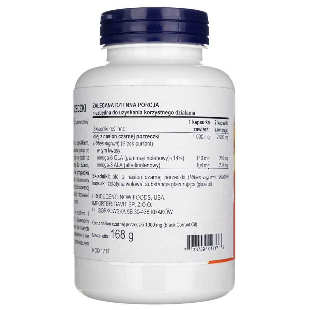 Now Foods Mustsõstraõli, topeltkange 1000 mg – 100 pehmet geelkapslit