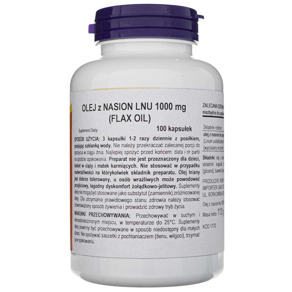 Now Foods linaõli 1000 mg – 100 pehmekapslit