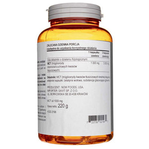 Now Foods MCT õli 1000 mg - 150 pehmekapslit