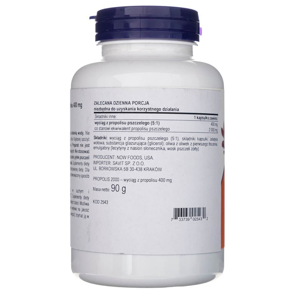Now Foods Propolis 2000 5:1 ekstrakt – 90 pehmekapslit