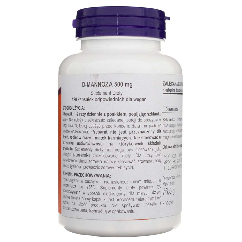 Now Foods D-mannoos 500 mg - 120 kapslit