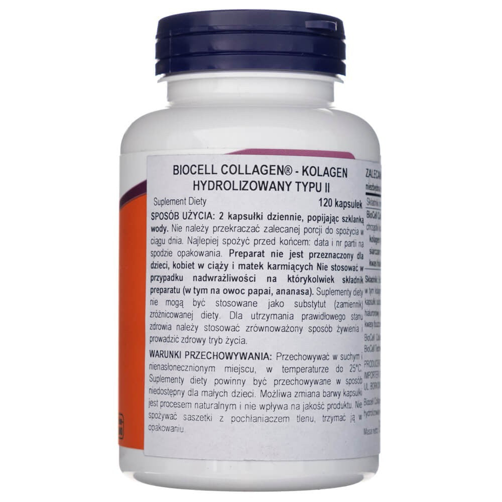 Now Foods BioCell Collagen® hüdrolüüsitud II tüüpi kollageen – 120 kapslit
