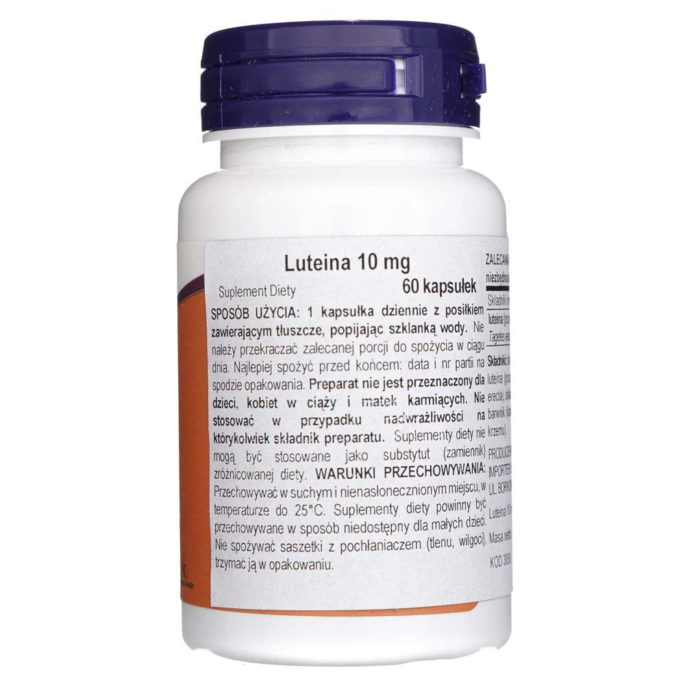 Now Foods Luteiin 10 mg – 60 pehmekapslit