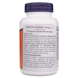 Now Foods hüaluroonhape, kahekordne tugevus 100 mg - 120 kapslit