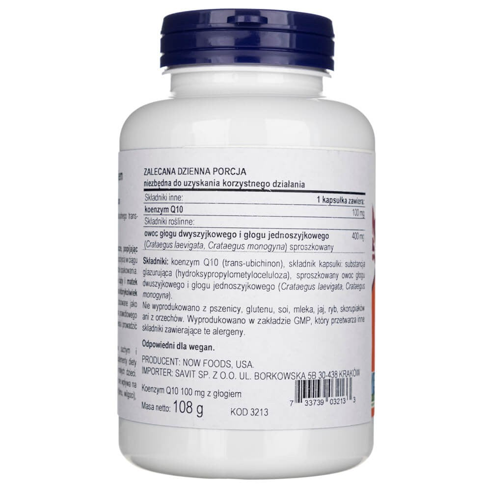 Now Foods CoQ10 100 mg koos viirpuumarjadega – 180 kapslit