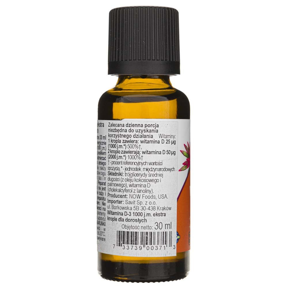 Now Foods D3-vitamiin vedel, eriti tugev, 1000 IU - 30 ml