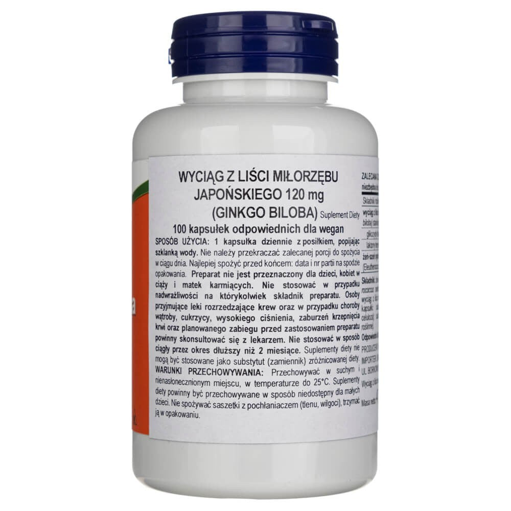 Now Foods Kahe tugevusega Ginkgo 120 mg - 100 kapslit