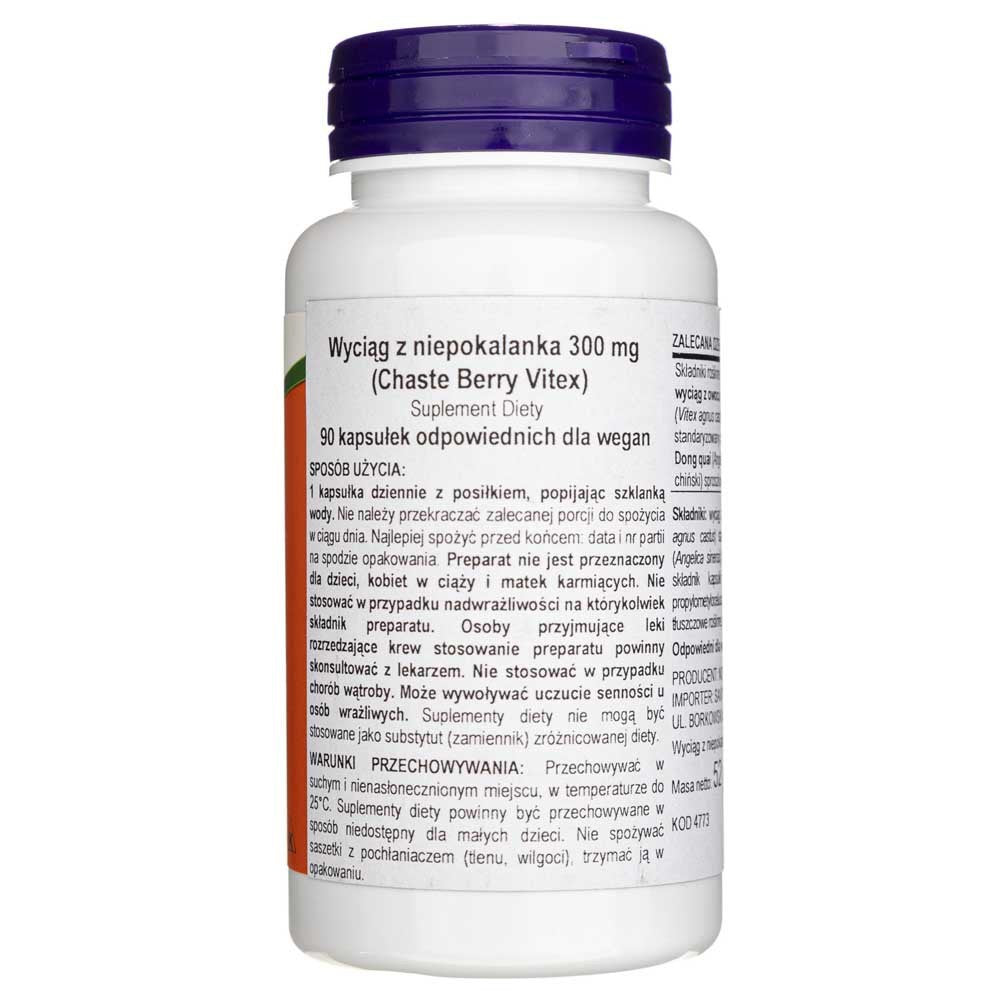 Now Foods Chaste Berry Vitex ekstrakt 300 mg – 90 kapslit