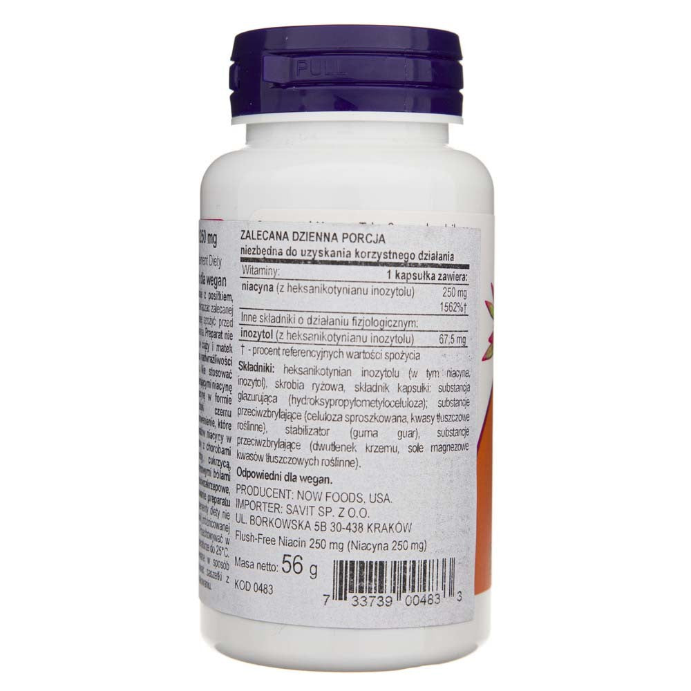 Now Foods nikotiinhape 250 mg - 90 kapslit