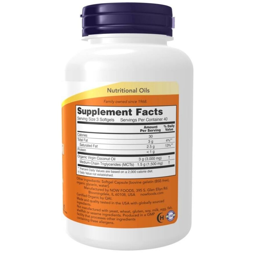 Now Foods Kookosõli 1000 mg - 120 kapslit