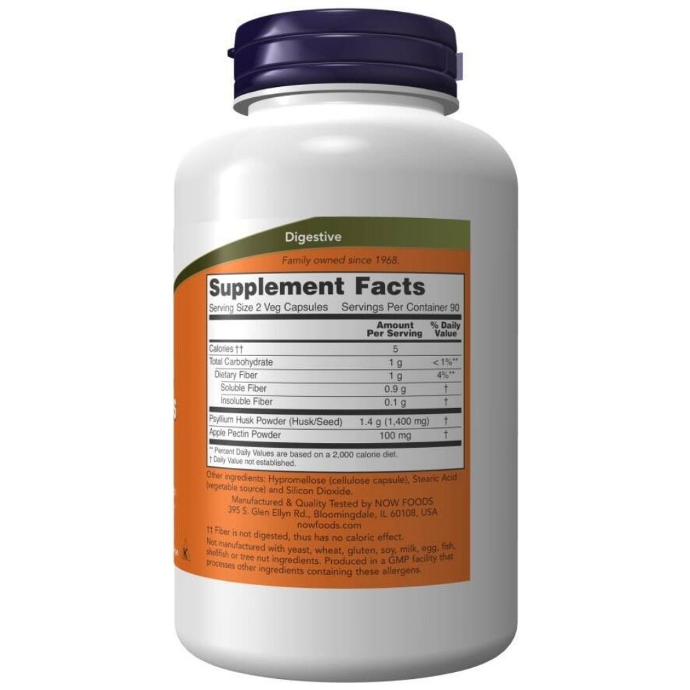 Now Foods Psülliumi seemned 700 mg + pektiin - 180 kapslit