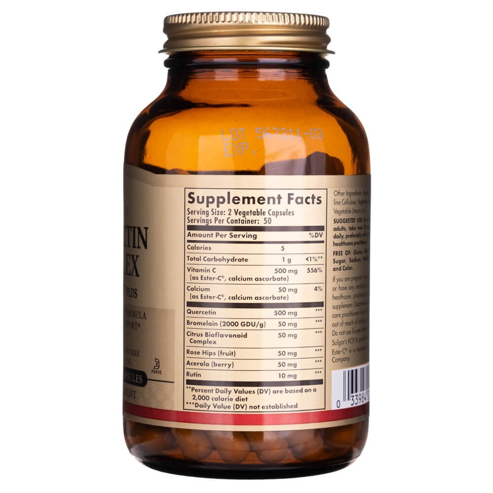 Solgar Quercetin Complex koos Ester-C Plussiga – 100 kapslit