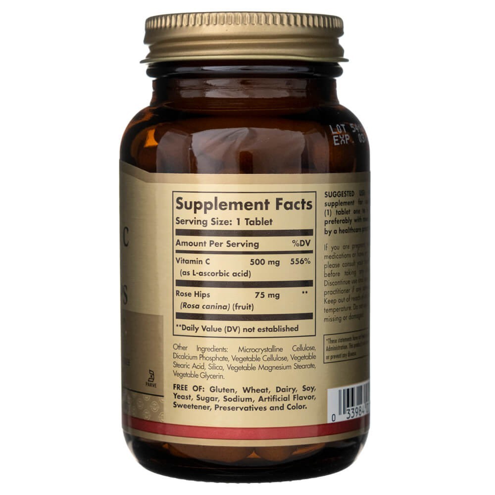 Solgar Vitamiin C 500 mg kibuvitsaga – 100 tabletti