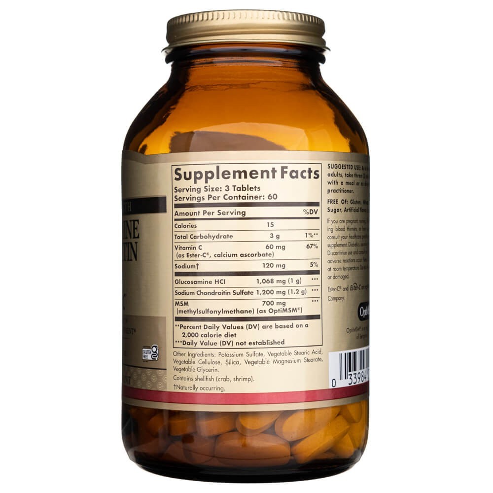 Solgar Extra Strength glükoosamiin kondroitiin MSM Ester-C-ga – 180 tabletti