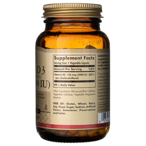 Solgar Vitamiin D3 125 mcg (5000 IU) - 120 kapslit