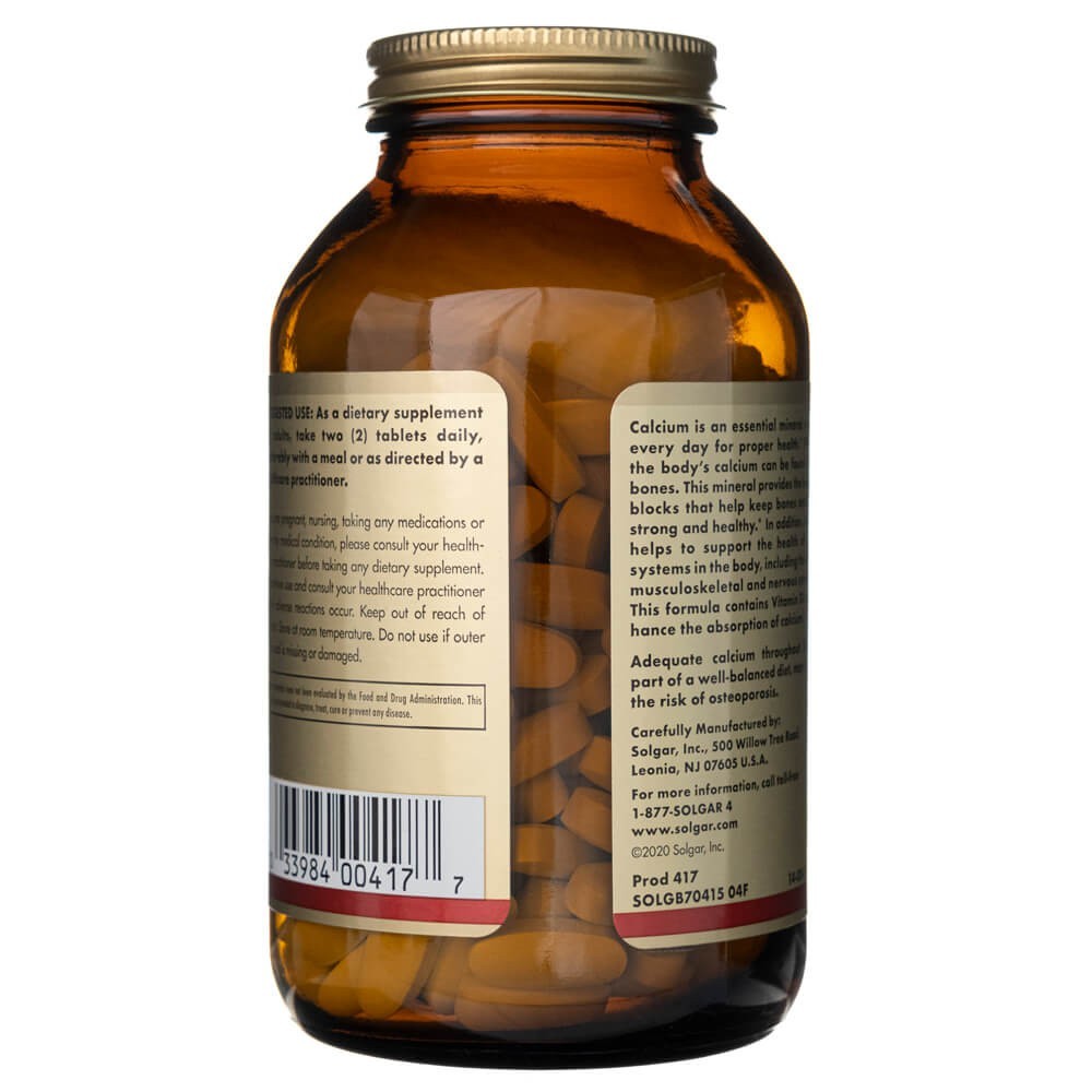 Solgar Kaltsium 600 (austrikarpidest D3-vitamiiniga) - 240 tabletti