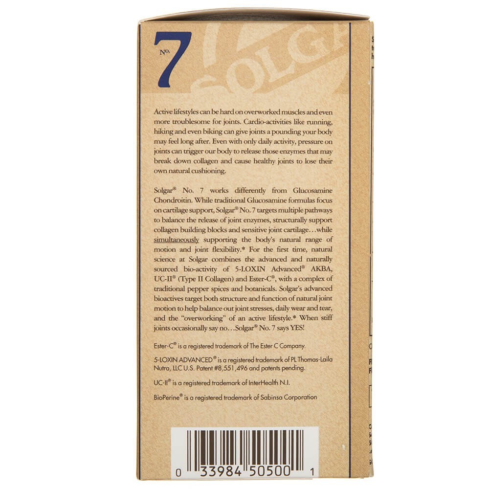Solgar NO. 7, liigeste tugi - 60 kapslit