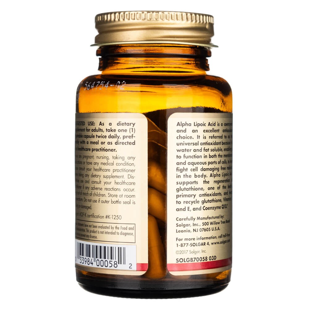 Solgar Alfa-lipoehape 200 mg - 50 kapslit