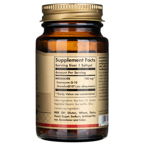 Solgar Megasorb CoQ-10 100 mg - 30 minkštųjų gelių - Magnis.lt