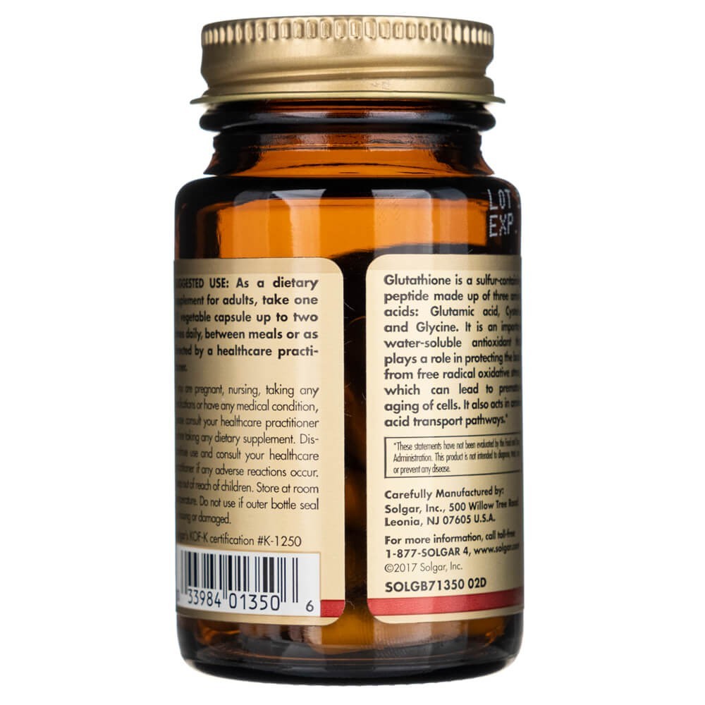 Solgar L-glutatioon redutseeritud 250 mg – 30 kapslit