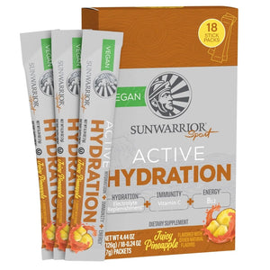 Sunwarrior Warrior Active Hydration elektrolüüdid, mahlakas ananass - 18 tk