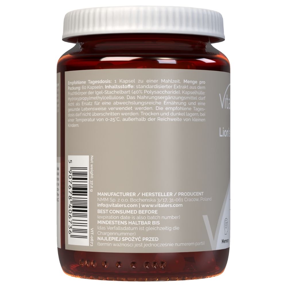 Vitaler's Lion's Mane 500 mg - 60 kapslit