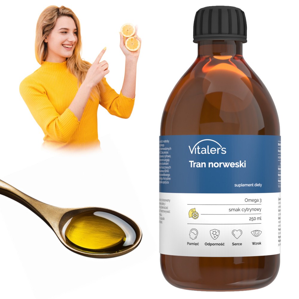 Vitaler's Omega-3 Norra tursa maksaõli, sidrunimaitseline, 1200 mg - 250 ml