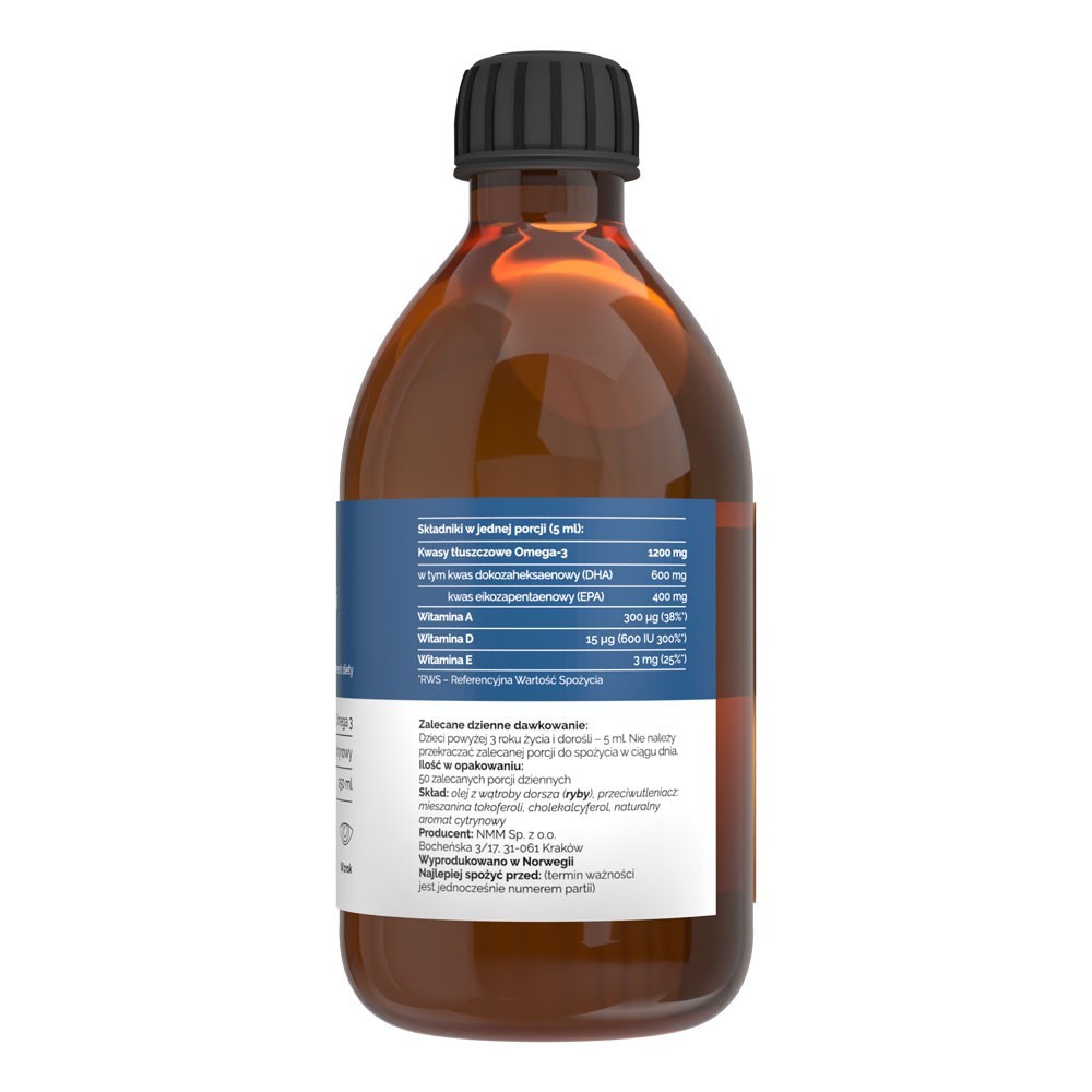 Vitaler's Omega-3 Norra tursa maksaõli, sidrunimaitseline, 1200 mg - 250 ml