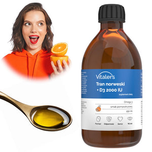 Vitaler's Norra Tursaõli Oomega-3 1200 mg D3 2000 TV, apelsinimaitseline, 1200 mg - 250 ml
