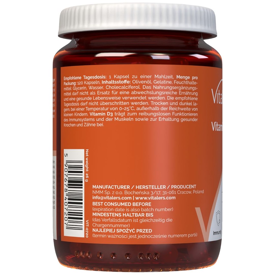 Vitaler D3-vitamiin 4000 IU – 120 pehmet geeli