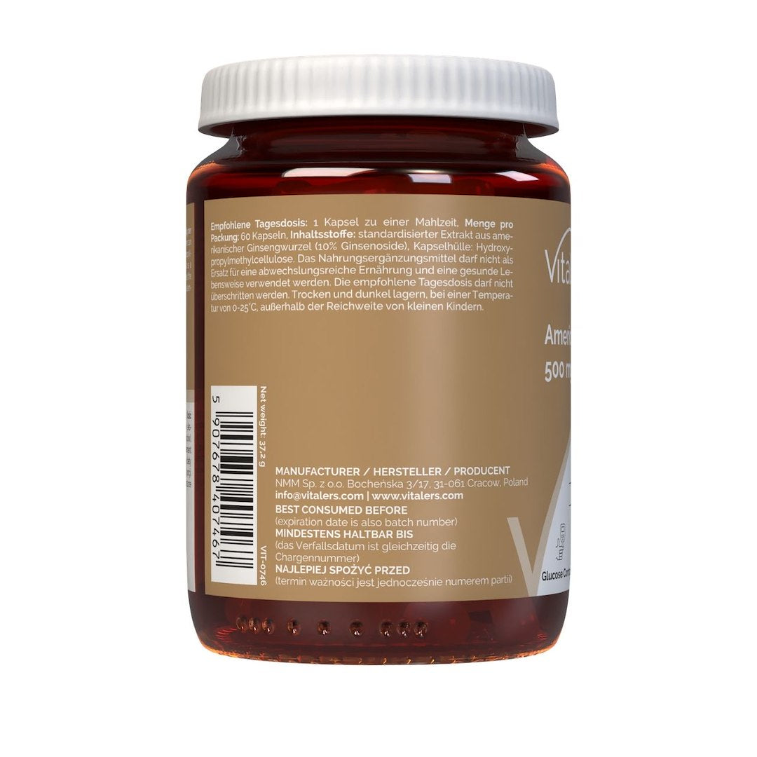 Vitaler's Ameerika ženšenn 500 mg - 60 kapslit