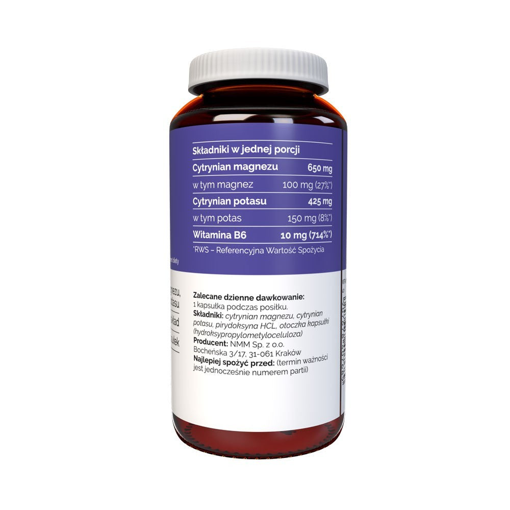 Vitaler magneesium 100 mg + kaalium 150 mg + B6-vitamiin 10 mg - 120 kapslit