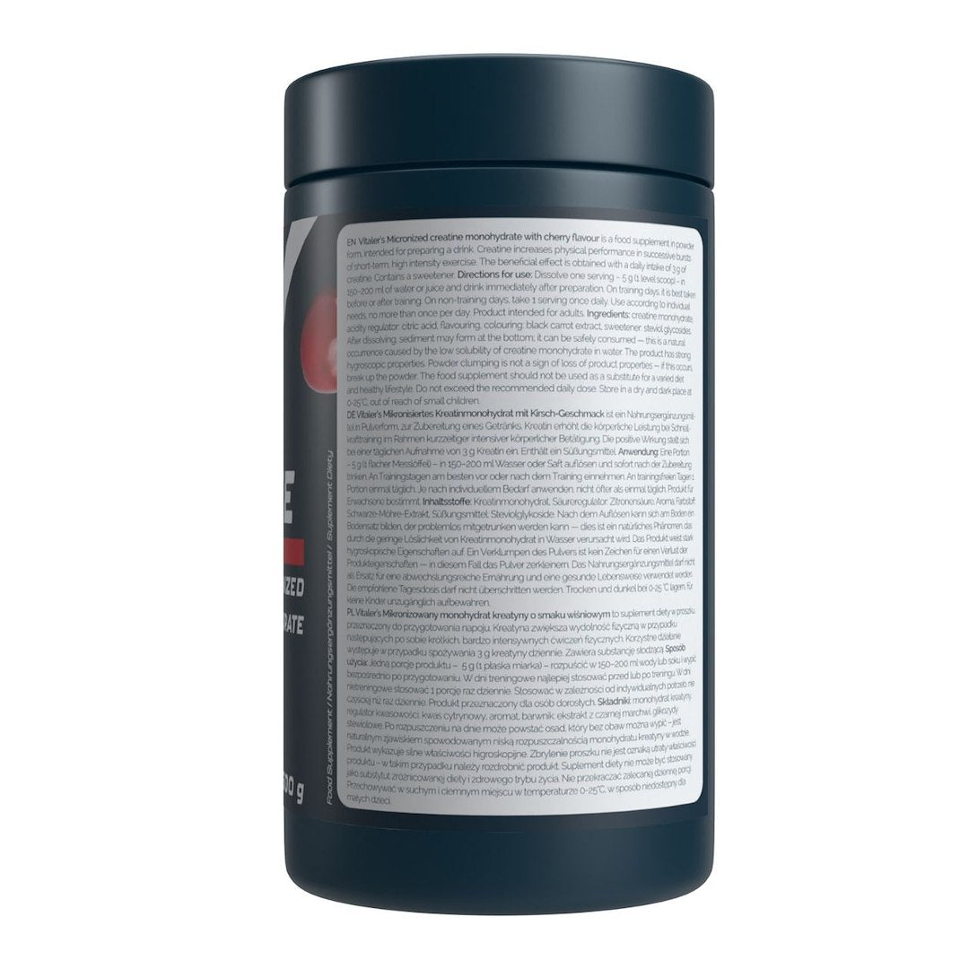 Vitaler's Sport Mikroniseeritud kreatiinmonohüdraat 5000 mg, kirss – 500 g