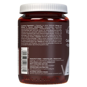 Vitaler's Kaltsiumtsitraat 1200 mg + D3-vitamiin 2000 IU - 60 kapslit