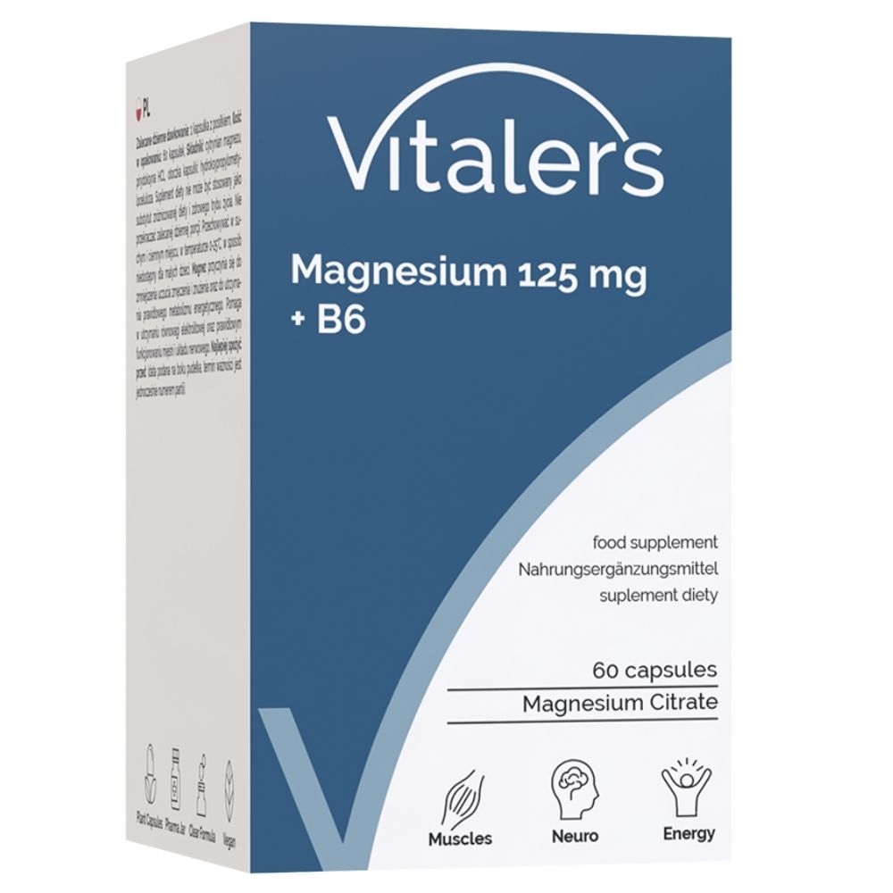 Vitaler's Magneesium 125 mg + Vitamiin B6 6 mg – 60 kapslit