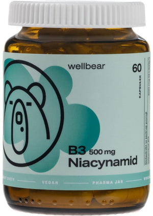Wellbear Vitamiin B3 500 mg (nikotiinamiid) – 60 kapslit