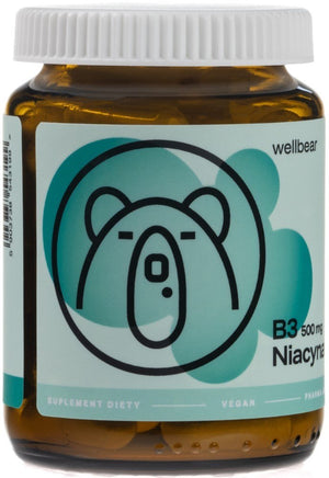 Wellbear Vitamiin B3 500 mg (nikotiinamiid) – 60 kapslit