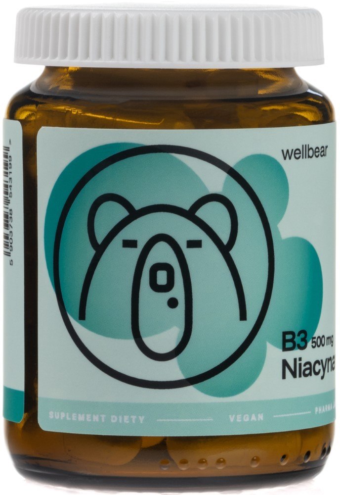 Wellbear Vitamiin B3 500 mg (nikotiinamiid) – 60 kapslit