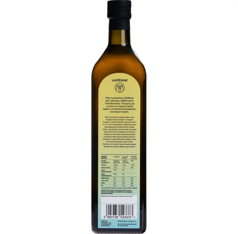 Wellbear külmpressitud sinepiõli - 1000 ml