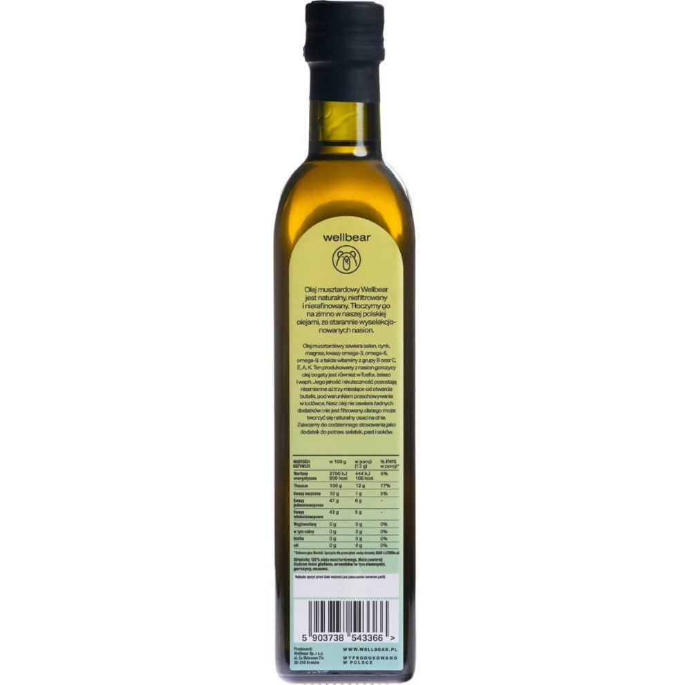 Wellbear külmpressitud sinepiõli – 500 ml