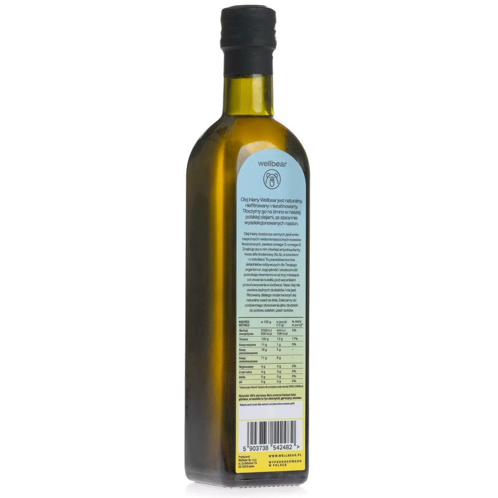 Wellbear külmpressitud linaõli – 500 ml