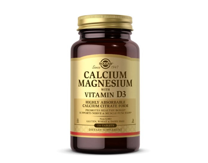 Solgar kaltsiumi ja magneesiumi tabletid koos D3-vitamiiniga – kaltsium, magneesium ja D3-vitamiin 150 tabletti
