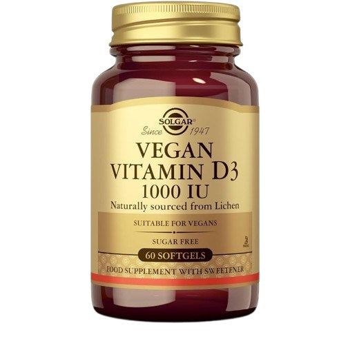 Solgar vegan D3 vitamiin 60 kapslit