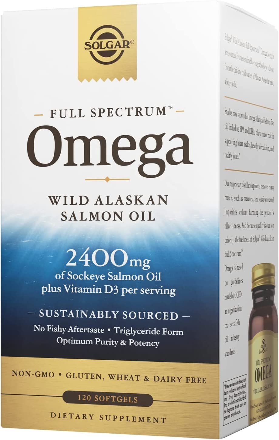 Solgar Metsiku Alaska täisspektriga Omega – täisspektriga Omega lõheõli 120 kapslit
