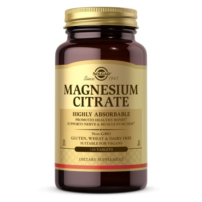 Solgar magneesiumtsitraat 210 mg – magneesiumtsitraat 210 mg 120 tabletti