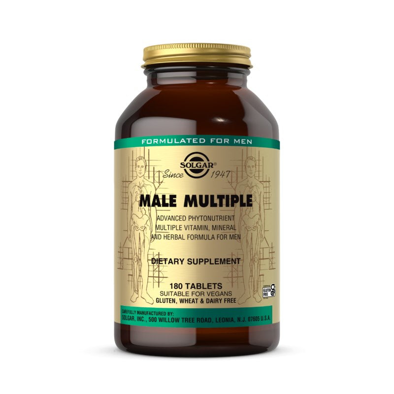 Solgar Male Multiple – spetsiaalne vitamiinide ja mineraalainete kompleks looduslike koostisosadega 180 tabletti