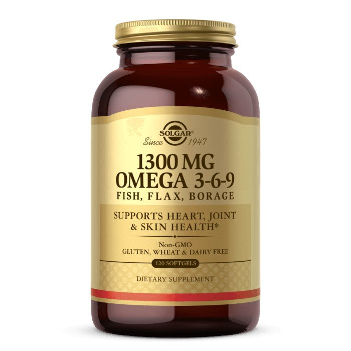 Solgar Omega 3-6-9 kala, lina, kurgits - Omega 3-6-9 kalast, linaseemnest ja kurgitsast 120 kaps.