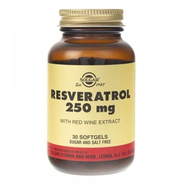 Solgar Resveratrol 250 mg punase veini ekstraktiga 30 kapslit