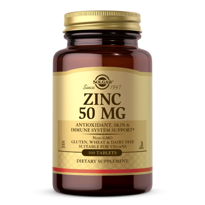Solgar tsink 50 mg 100 tabletti